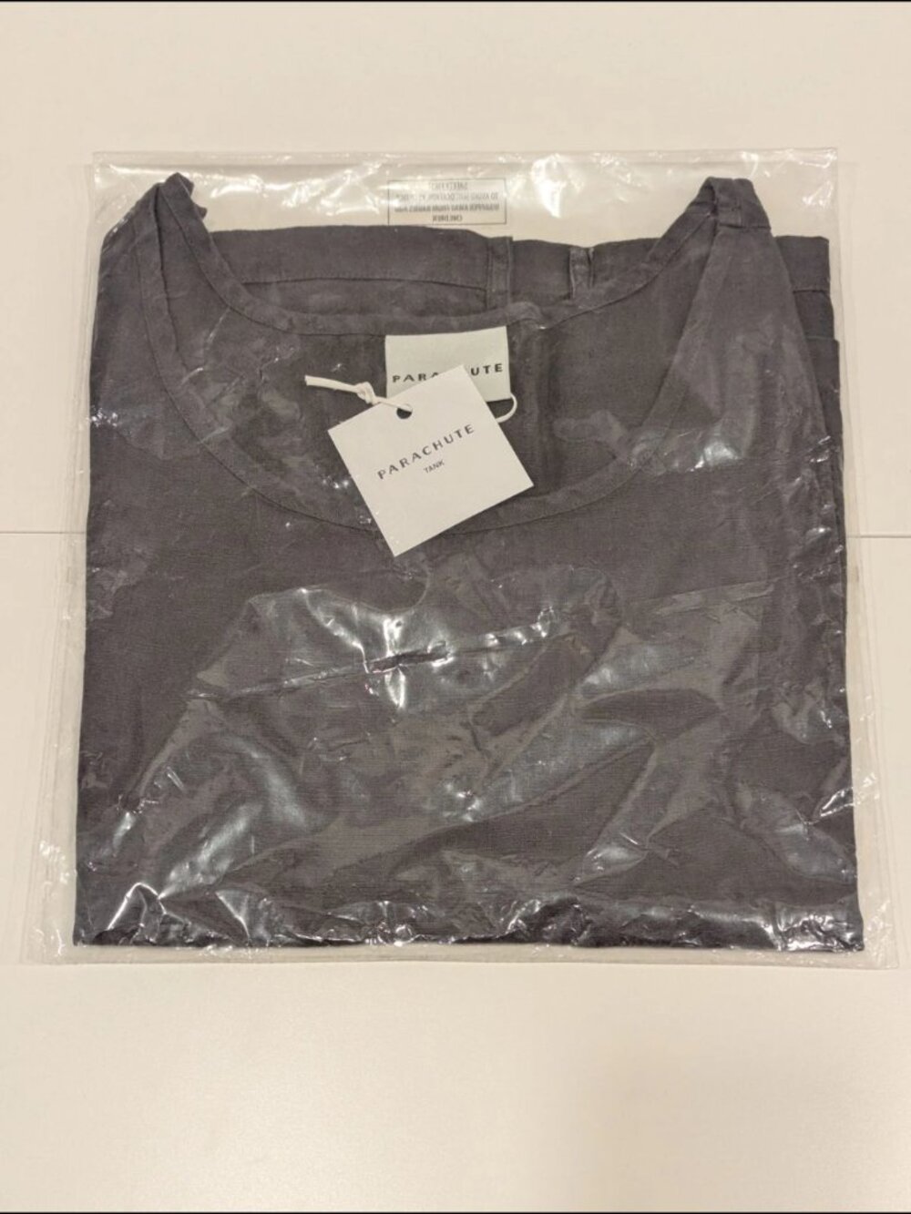 Parachute Home Linen Tank Top slight Crop in Coal